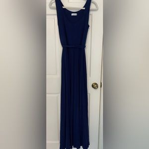 Calvin Klein Jersey Knit Maxi Dress with Tie Waste Size 10